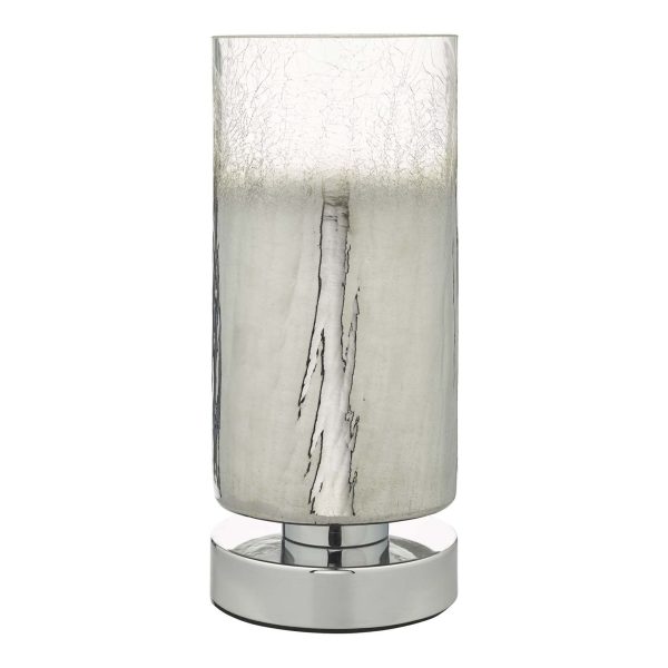 Deena Table Lamp Crackle Glass and Polished Chrome Touch - Image 2