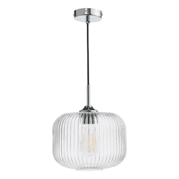 Demarius Pendant Polished Chrome and Clear Glass - Image 2