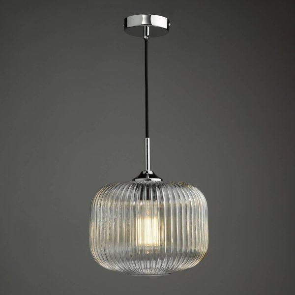 Demarius Pendant Polished Chrome and Clear Glass - Image 4