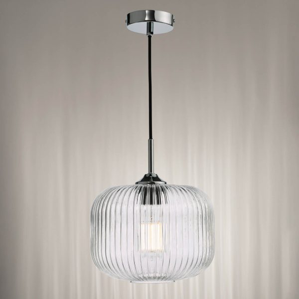 Demarius Pendant Polished Chrome and Clear Glass - Image 5