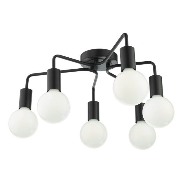 Dena 6 Light Flush Matt Black