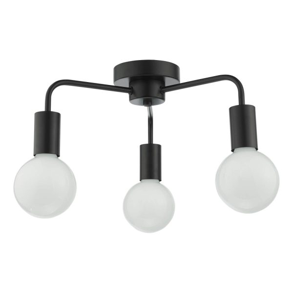 Dena 3 Light Flush Matt Black