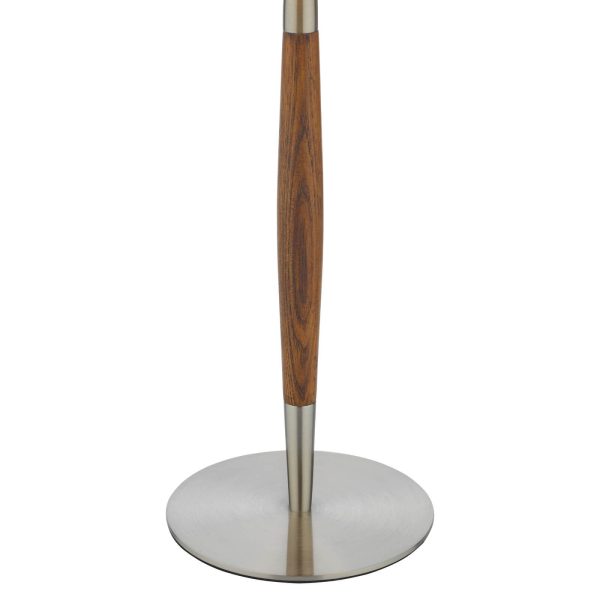 Detroit Table Lamp Satin Nickel Walnut Detail With Shade - Image 3