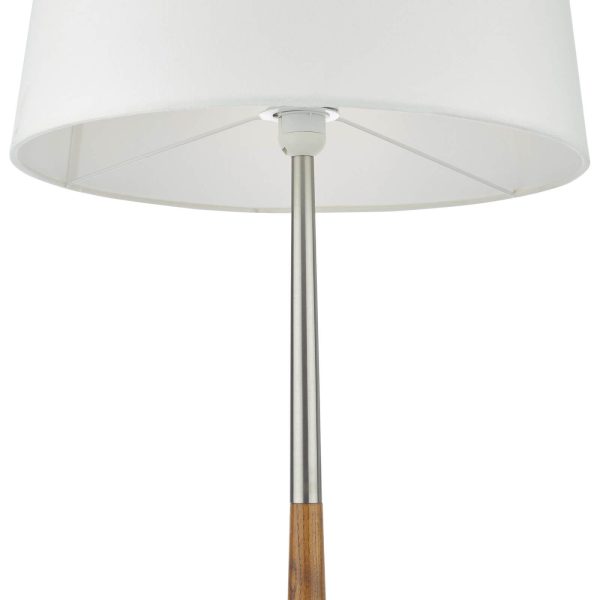 Detroit Floor Lamp Satin Nickel Walnut Detail With Shade - Image 3