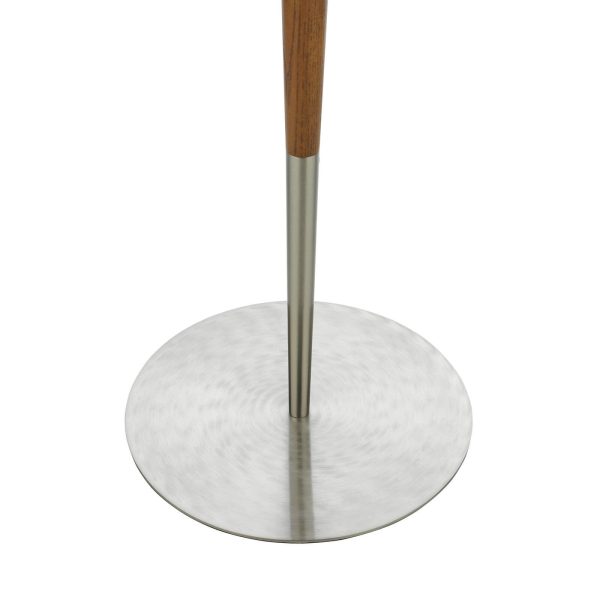 Detroit Floor Lamp Satin Nickel Walnut Detail With Shade - Image 4