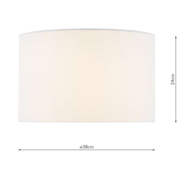 Dimple White Linen Drum Shade 38cm - Image 4