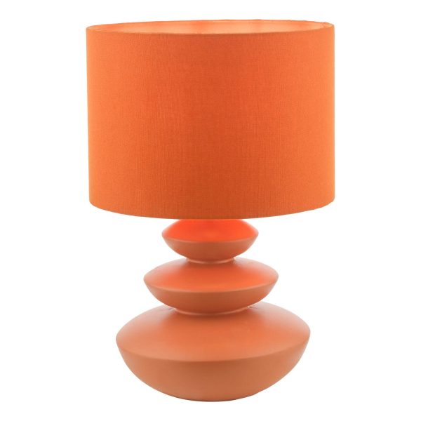 Discus Ceramic Table Lamp Orange With Shade