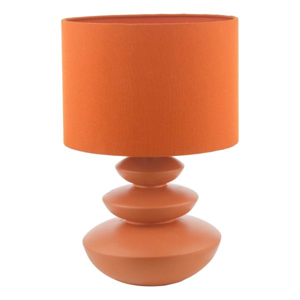 Discus Ceramic Table Lamp Orange With Shade - Image 2