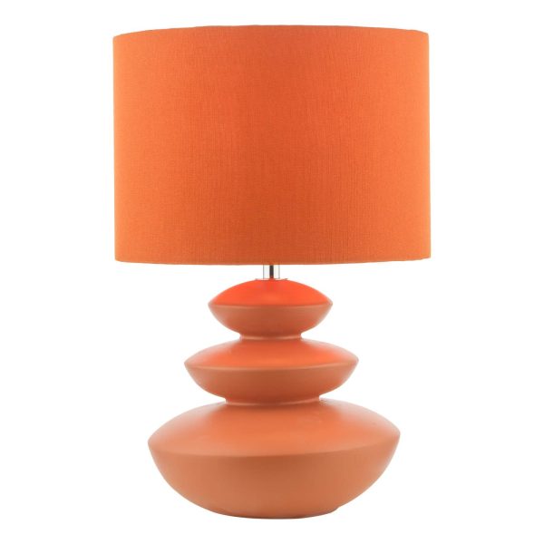 Discus Ceramic Table Lamp Orange With Shade - Image 4