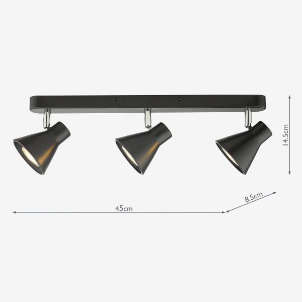 Diza 3 Light Bar Spotlight Matt Black - Image 6