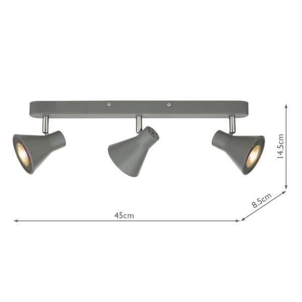 Diza 3 Light Bar Spotlight Matt Grey - Image 7