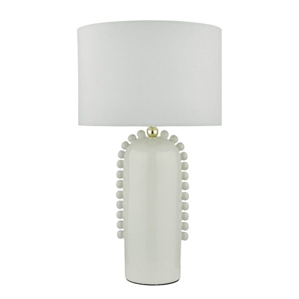 Dolce Table Lamp White Ceramic With Shade - Image 2