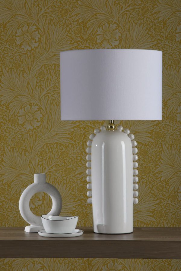 Dolce Table Lamp White Ceramic With Shade - Image 5