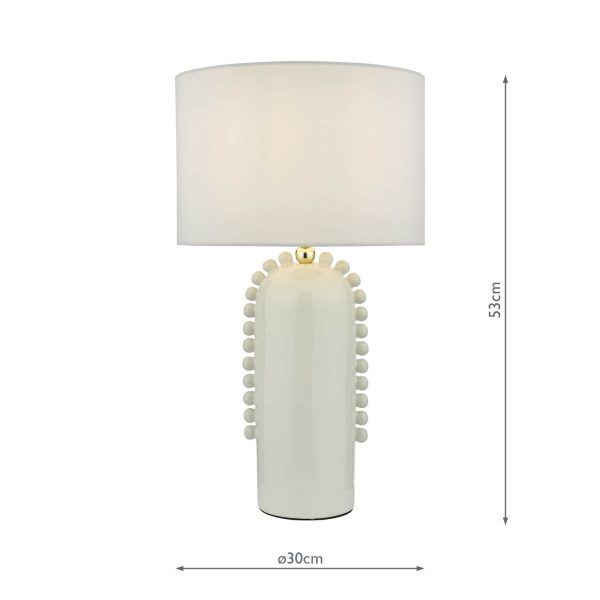 Dolce Table Lamp White Ceramic With Shade - Image 6