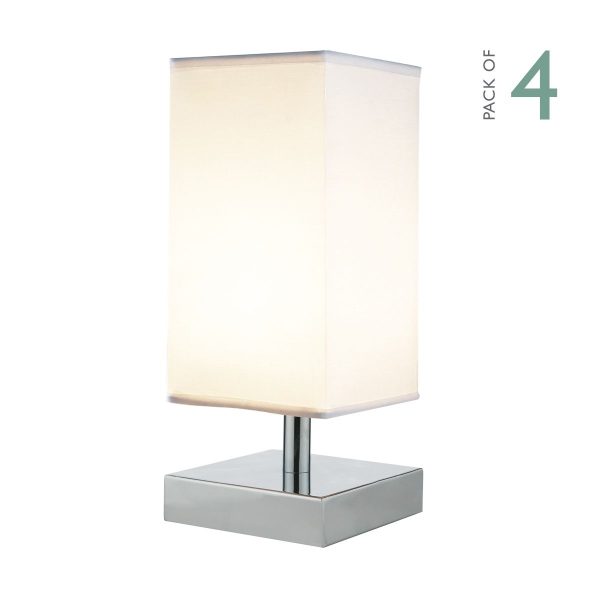 Drayton Touch Table Lamp Square C/W Shade Polished Chrome - Image 3