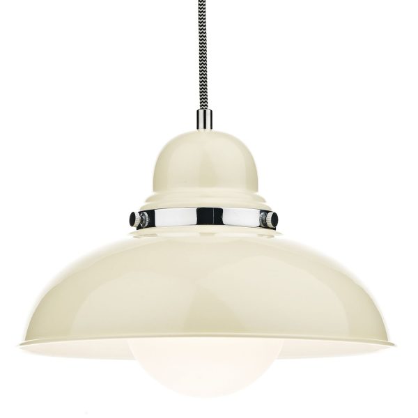 Dynamo 1 Light Pendant Cream and Polished Chrome - Image 2