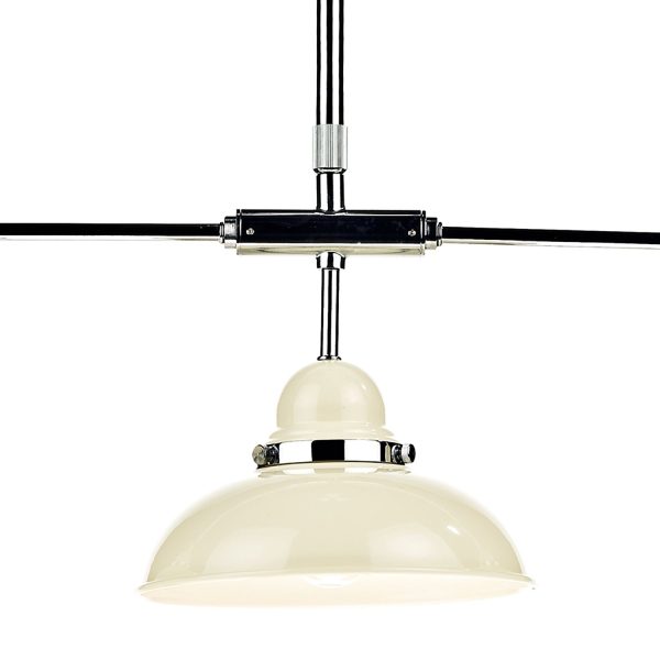 Dynamo 3 Light Bar Pendant Cream and Polished Chrome