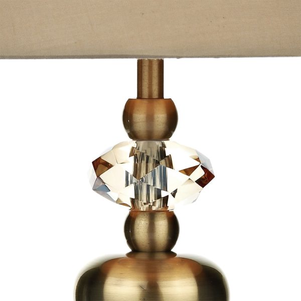 Edith Touch Table Lamp Antique Brass complete with Shade - Image 2