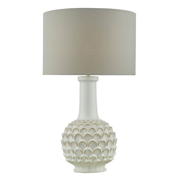 Edlyn Table Lamp White Reactive Glaze With Shade