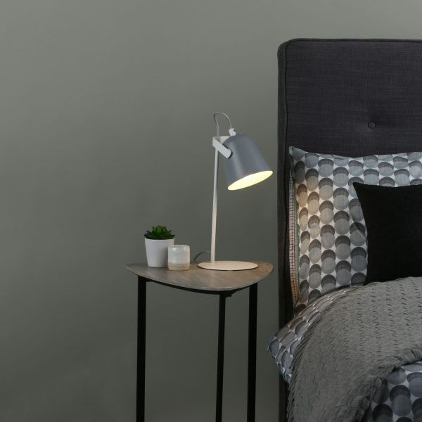 Effie Table Lamp Soft Matt Grey and White - Image 5