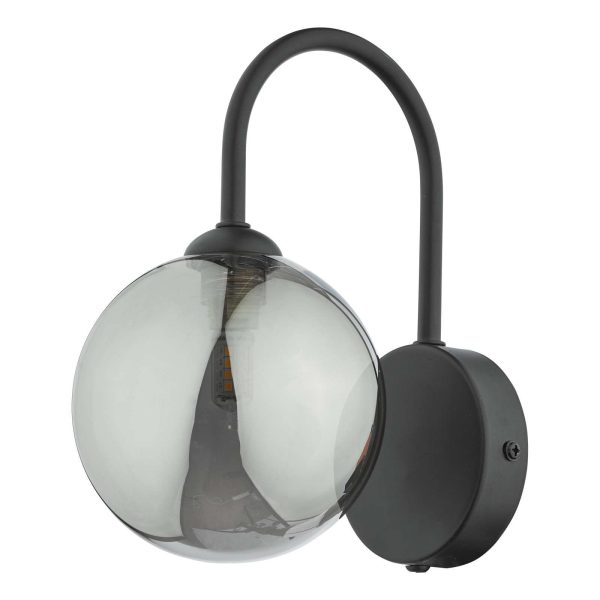 Eissa Wall Light Matt Black Smoked Glass - Image 2