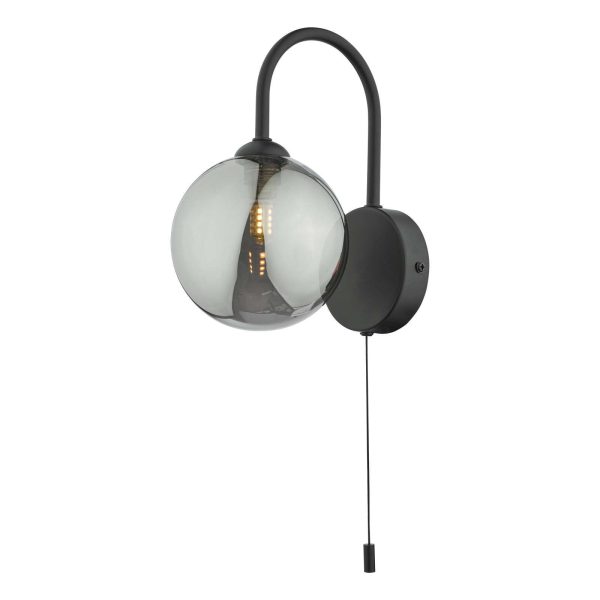 Eissa Wall Light Matt Black Smoked Glass - Image 3