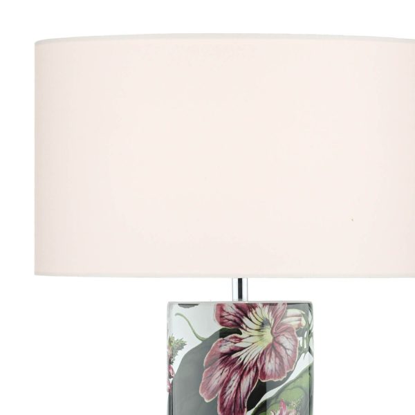 Elana Table Lamp Tropical Print Ceramic With Shade - Image 3