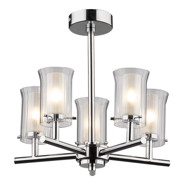 Elba 5 Light Semi Flush Polished Chrome IP44 - Image 4