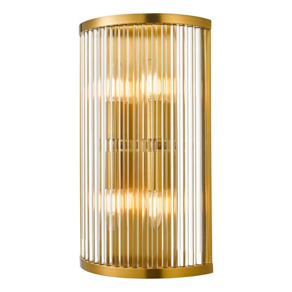 Eleanor 4 Light Wall Light Natural Brass Glass