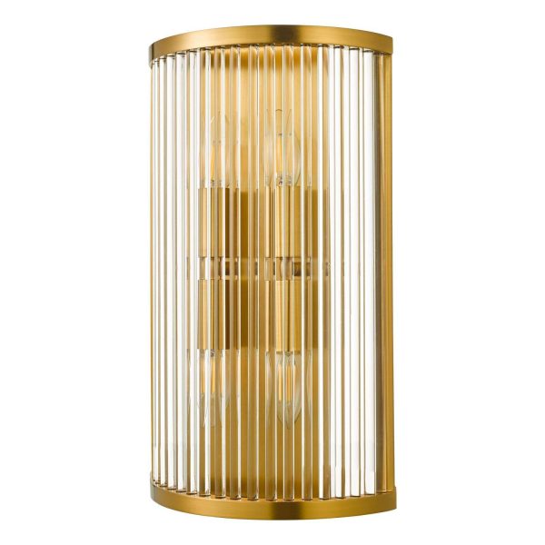 Eleanor 4 Light Wall Light Natural Brass Glass - Image 2