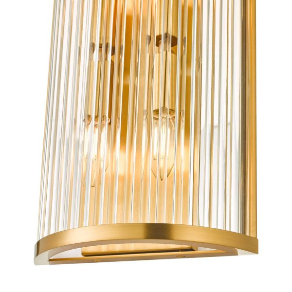 Eleanor 4 Light Wall Light Natural Brass Glass - Image 5