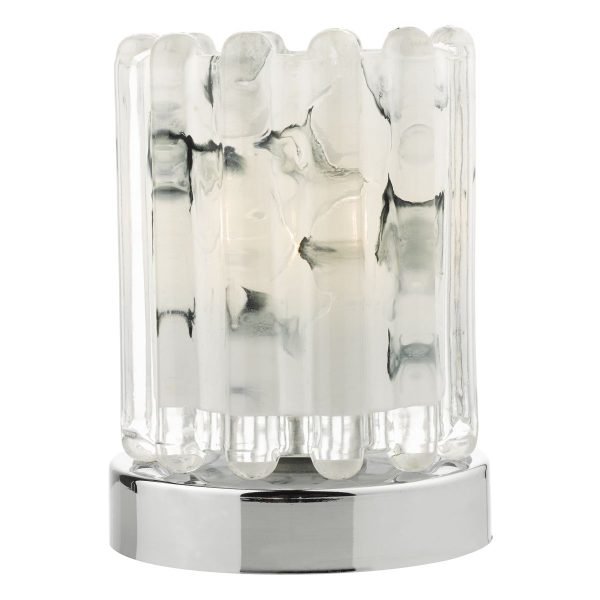 Elf Touch Table Lamp Polished Chrome With Ribbed Glass - Image 3