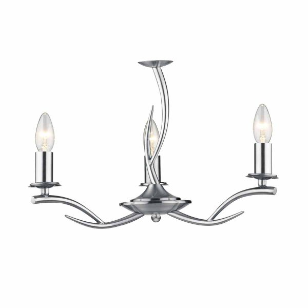 Elka 3 Light Pendant Satin Chrome - Image 4