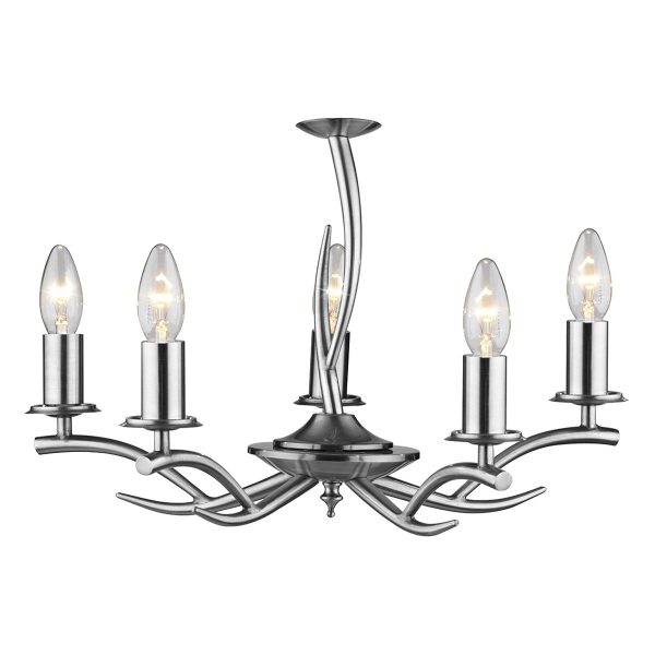 Elka 5 Light Pendant Satin Chrome - Image 4