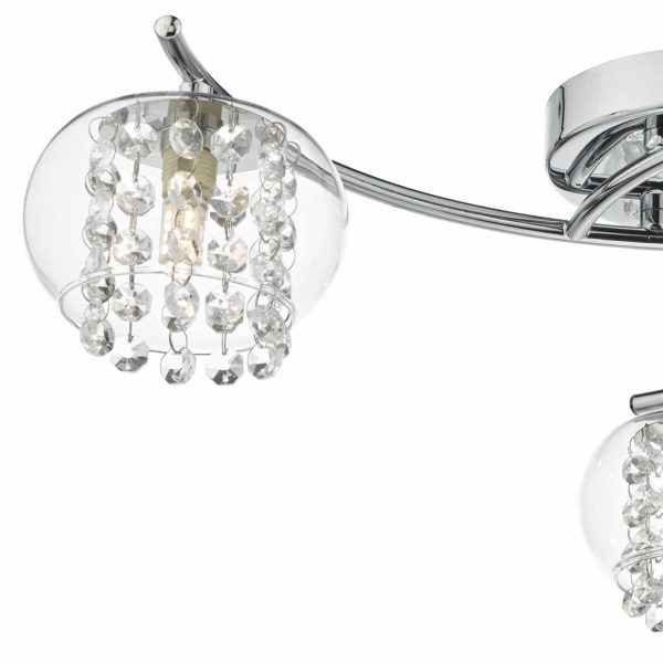 Elma 3lt Semi Flush Polished Chrome & Glass - Image 4