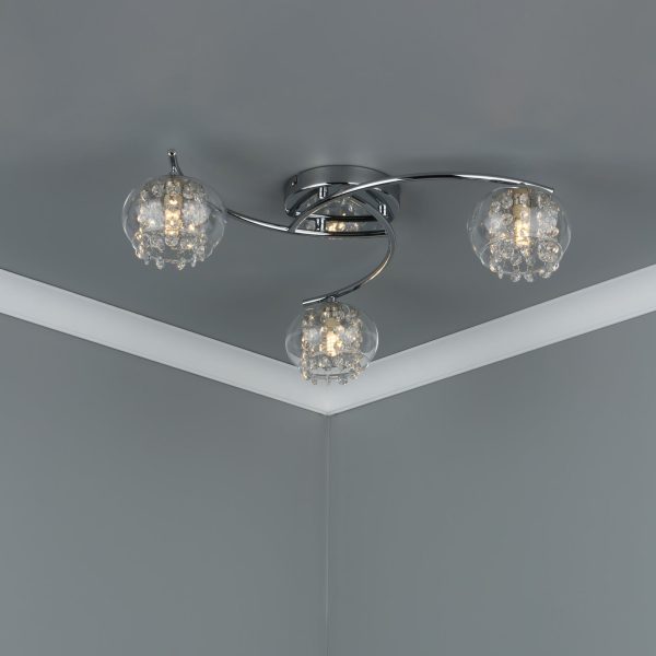 Elma 3lt Semi Flush Polished Chrome & Glass - Image 6