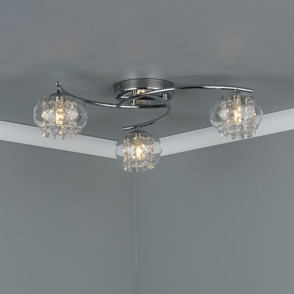 Elma 3lt Semi Flush Polished Chrome & Glass - Image 7