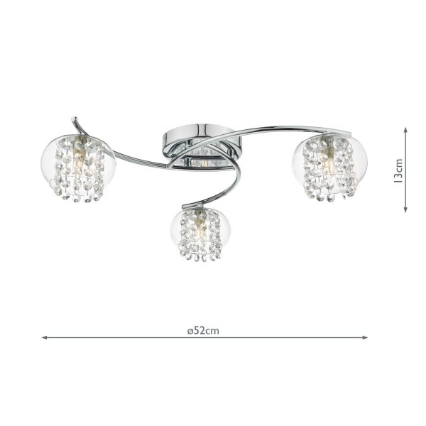 Elma 3lt Semi Flush Polished Chrome & Glass - Image 8