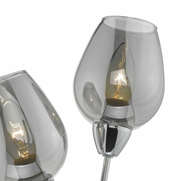 Eloise 2lt Wall Light Polished Chrome & Glass - Image 2