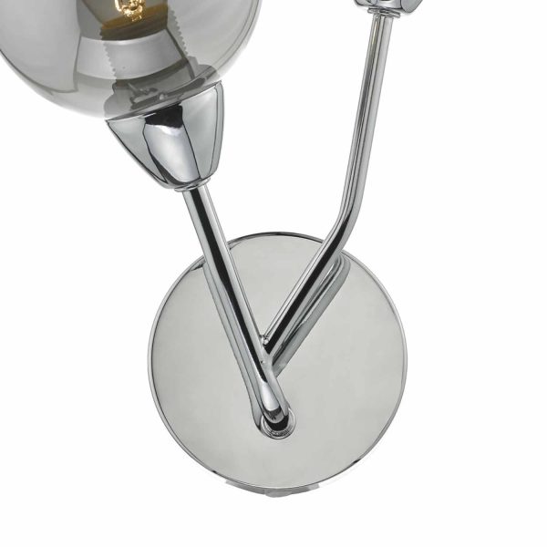 Eloise 2lt Wall Light Polished Chrome & Glass