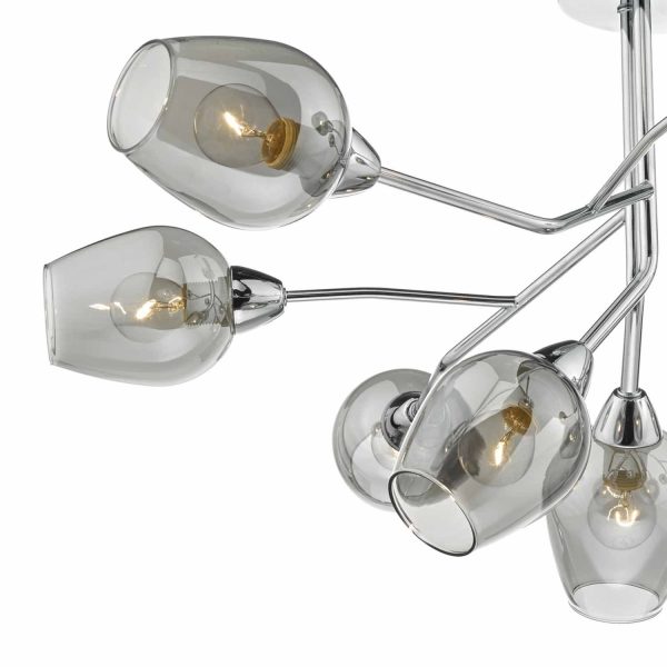 Eloise 9lt Semi Flush Polished Chrome & Glass - Image 3