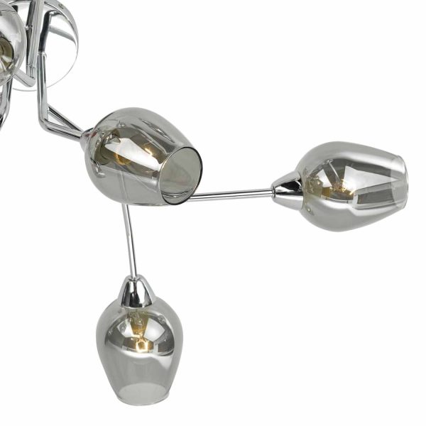 Eloise 9lt Semi Flush Polished Chrome & Glass - Image 2