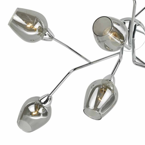 Eloise 9lt Semi Flush Polished Chrome & Glass