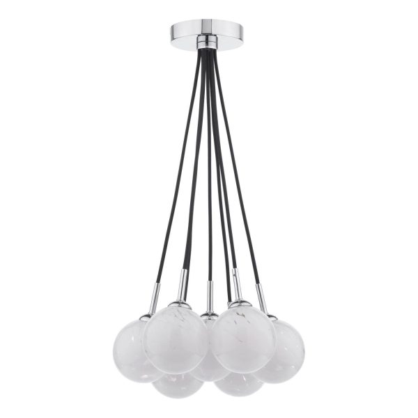 Elpis 7 Light Cluster Pendant Polished Chrome & Confetti Glass - Image 2