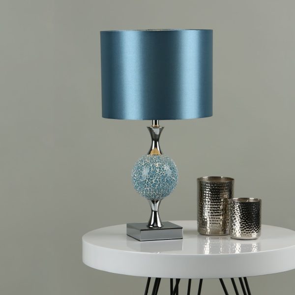 Elsa Table Lamp Blue Mosaic With Shade - Image 5