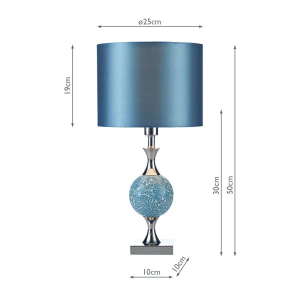 Elsa Table Lamp Blue Mosaic With Shade - Image 6