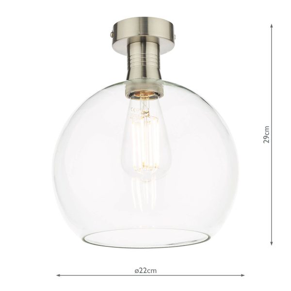 Emerson Semi Flush Antique Chrome Round Clear Glass - Image 4