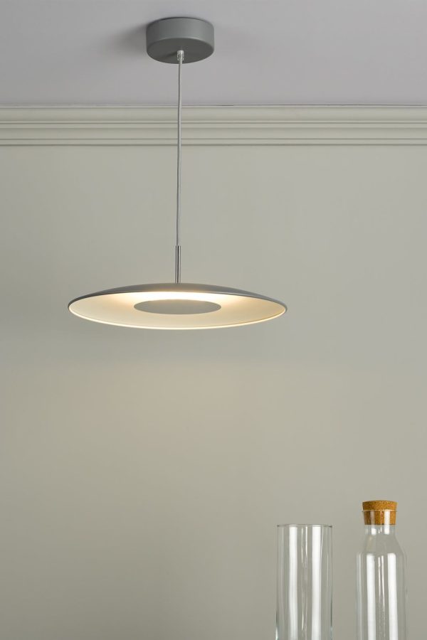 Enoch 1 Light Single LED Pendant Matt Grey - Image 8