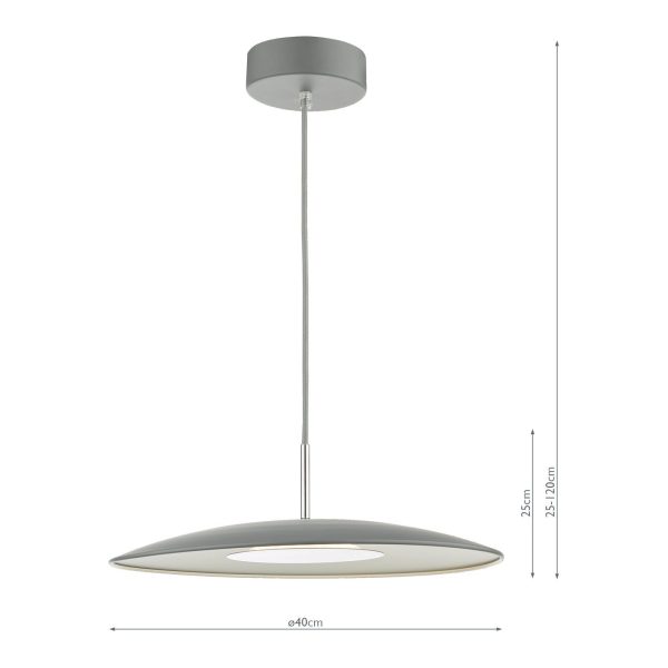 Enoch 1 Light Single LED Pendant Matt Grey - Image 9