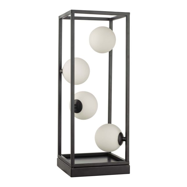 Ensio 4lt Table Lamp Matt Black & Opal Glass - Image 2